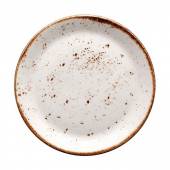 Тарелка мелкая «Крафт Вайт»; фарфор; D=23, H=2см; белый, коричнев. 1155 0543 Тарелка мелкая «Крафт Вайт»; фарфор; D=23, H=2см; белый, коричнев. 1155 0543