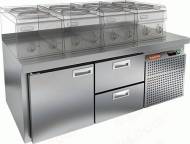 Стол холодильный HICOLD SN 12/TN LT SH  1 дверь 2 ящика 