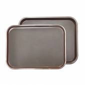 Поднос прямоугольный коричневый 41х31см прорезиненный ПЛАСТИК P.L. - BarWare 1216CT- BROWN