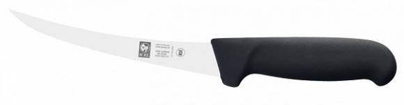 Нож обвалочный 150/290 мм. изогнутый (гибкое лезвие) черный Poly Icel 24100.3857000.150