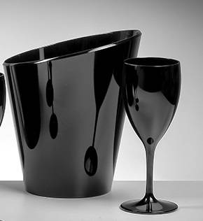 Ведро для шампанского 200/120х230мм Nipco Backet Shamp S Acrylic черное 191059 /6/