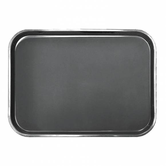 Поднос прямоугольный черный 40х30см прорезиненный ПЛАСТИК P.L. - BarWare 1216 BLACK