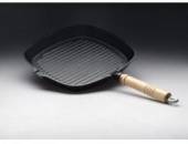 Сковорода-гриль 270х270мм чугун деревянная ручка носик Luxstahl 1563 Сковорода-гриль 270х270мм чугун деревянная ручка носик Luxstahl 1563