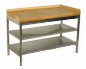 СП2ПМР Стол производственный для мучных работ 1000*600*850мм с 2-мя полками, 3-мя бортами