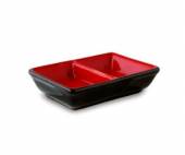 Подсоусник двойной 90х65мм Киото Блэк энд Рэд H2072C/PT215 43879 /6/