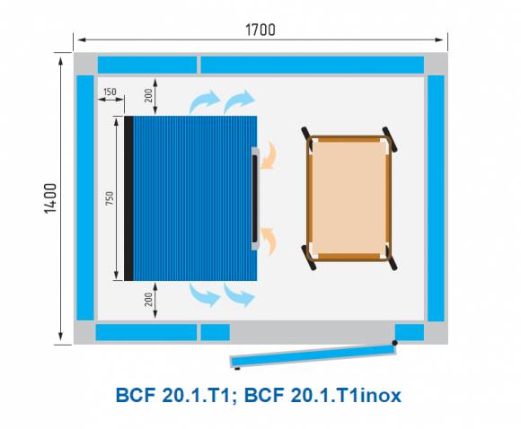 Камера шоковой заморозки Polair BСF 20.1.T1 inox нерж.